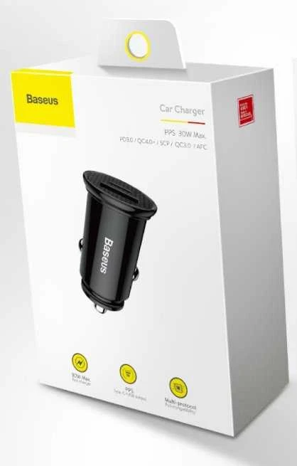 Baseus Circular automobilinis įkroviklis PD QC4.0 + 5A 30W - Juodas