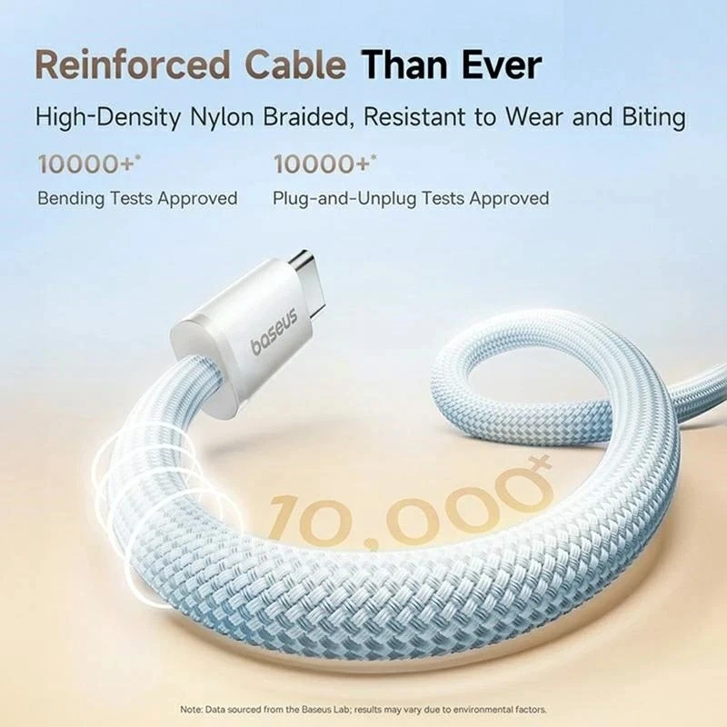 „Baseus Dynamic 4 Pro“ serijos duomenų kabelis USB-C – USB-C 100W 1m, „Galaxy Mėlyna“