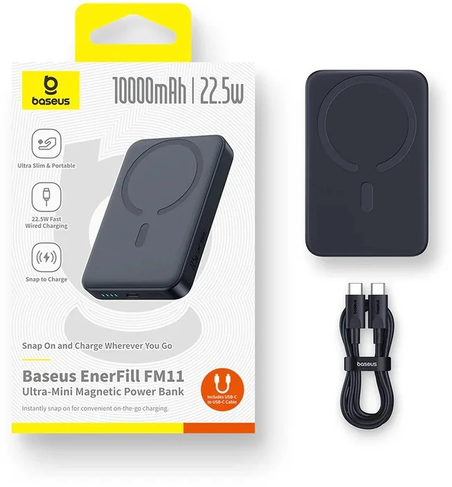 Baseus EnerFill FM11 10000 mAh Wireless charging Juodas