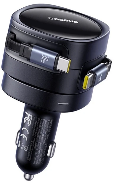 "Baseus PD" automobilinis įkroviklis 2x USB-C prievadas 60W, juodas