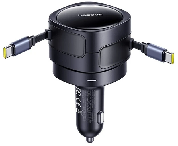 "Baseus PD" automobilinis įkroviklis 2x USB-C prievadas 60W, juodas
