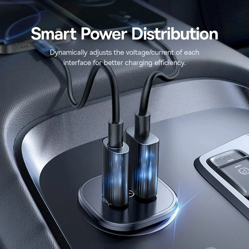 Baseus Automobilinis įkroviklis GoTrip 30W 12-24V USB-A + USB-C QC PD, juodas