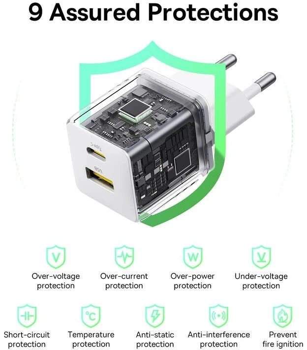 Baseus Palm 30W USB-C USB-A - balta