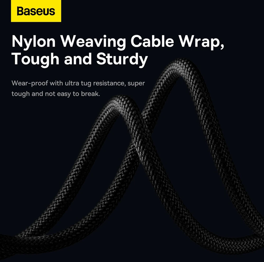 3in1 USB laidas Baseus StarSpeed Series, USB-C + Micro + Lightning 3.5A, 1.2m (juodas)