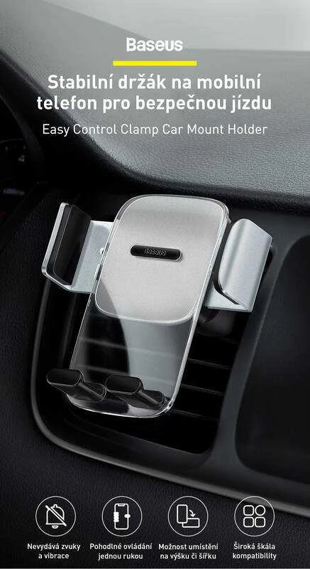 Baseus Easy Control Clamp automobilinis laikiklis - juodas