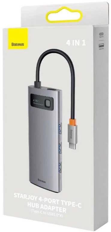 Baseus Metal Gleam Series Hub adapteris 4in1 USB-C iki 4x USB 3.0