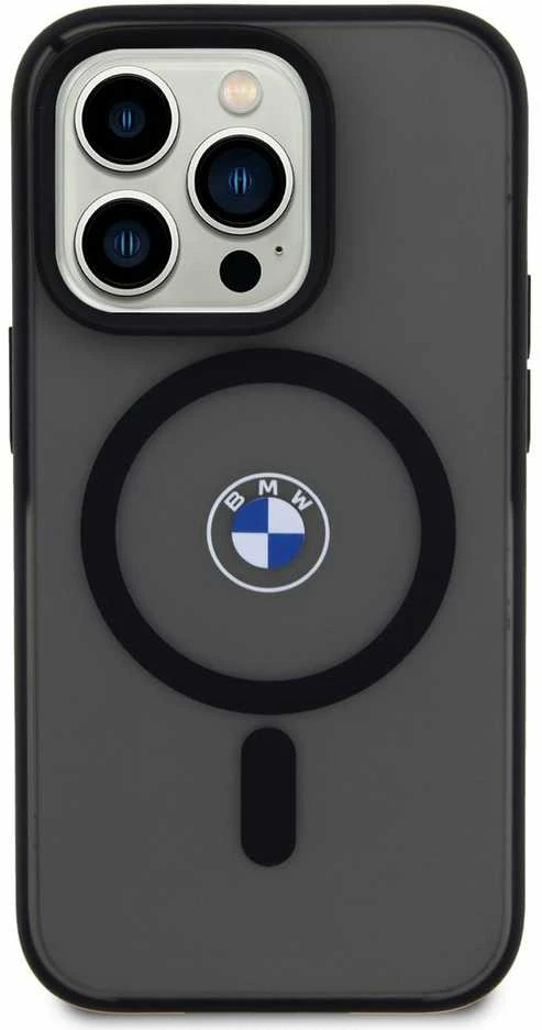 BMW BMHMP15LDSLK Apple iPhone 15 Pro 6.1″ juodos spalvos kietas dėklas IML Signature MagSafe