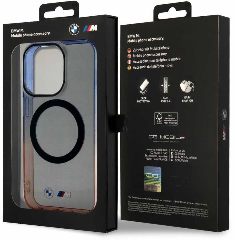 Dėklas BMW BMHMP15XHTGE Apple iPhone 15 Pro Max 6.7″ pilkas kietas dėklas Gradient Bumper MagSafe