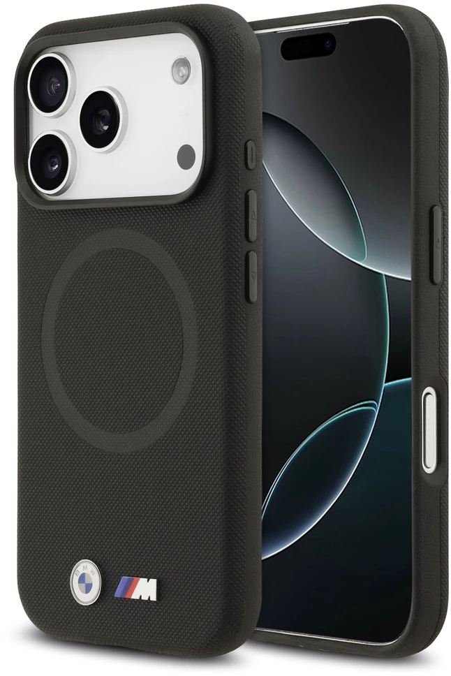 BMW M FW Metal Logo MagSafe dėklas skirtas Apple iPhone 17 Pro Max Juodas