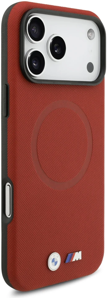 BMW M FW Metal Logo MagSafe dėklas skirtas Apple iPhone 17 Pro Max Raudona
