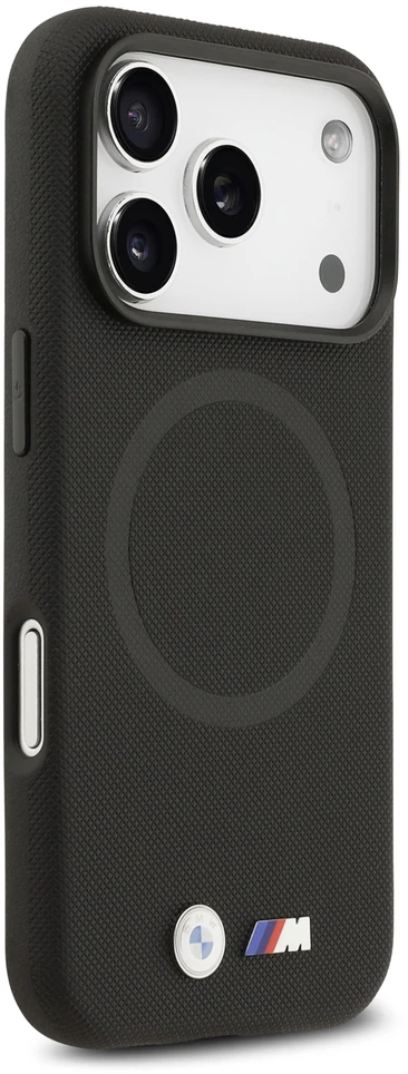 BMW M FW Metal Logo MagSafe dėklas skirtas Apple iPhone 17 Pro Juodas