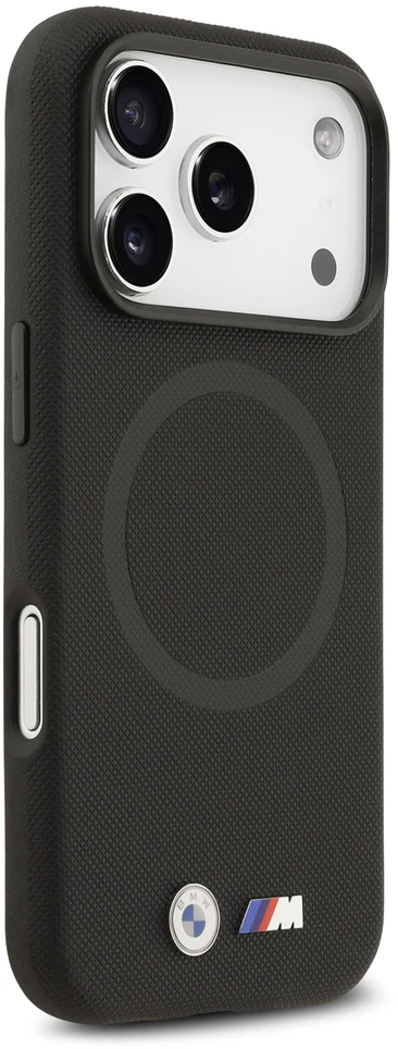 BMW M FW Metal Logo MagSafe dėklas skirtas Apple iPhone 17 Pro Max Juodas