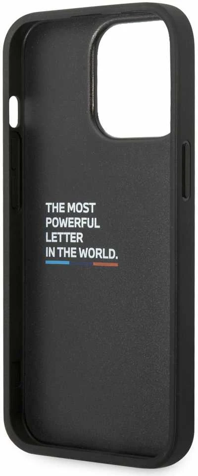 Dėklas BMW BMHCP14L22NBCK Apple iPhone 14 Pro 6,1″ juodos spalvos Leather Carbon