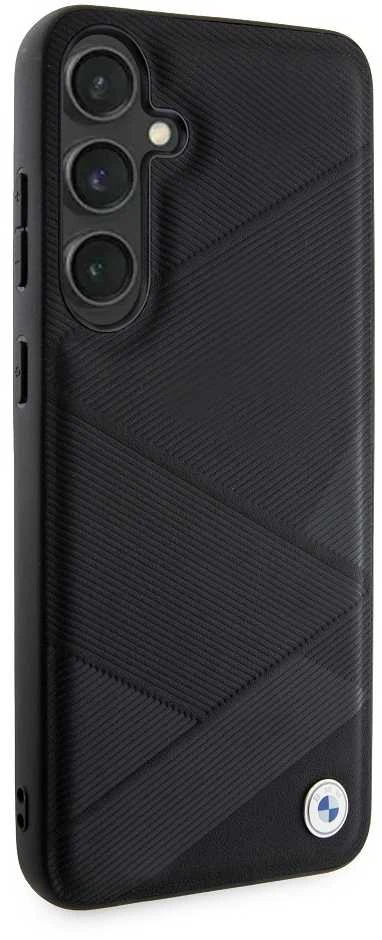 Samsung Galaxy S24 Plus BMW dėklas Signature odinis Crossing Lines Pattern (BMHCS24M23RCGPK) juodos spalvos