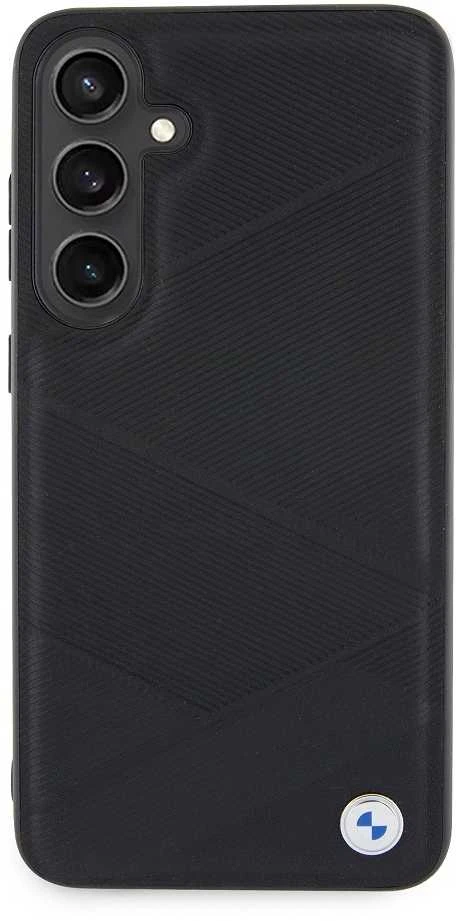 Samsung Galaxy S24 Plus BMW dėklas Signature odinis Crossing Lines Pattern (BMHCS24M23RCGPK) juodos spalvos