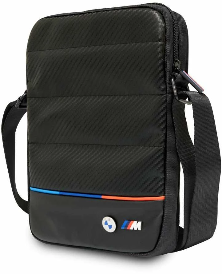 Krepšys planšetiniam kompiuteriui 10" BMW Carbon&amp;Nylon Tricolor (BMTB10PUCARTCBK) juodos spalvos