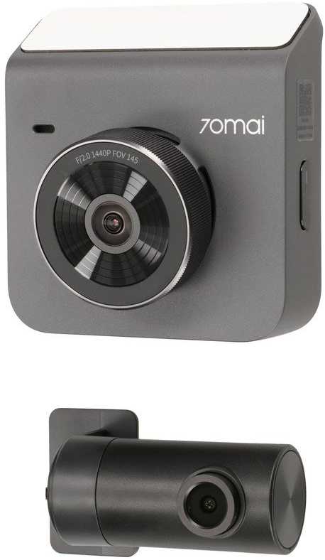 70mail Dash Cam A400 QHD + Rear Cam RC09 Set Pilkas