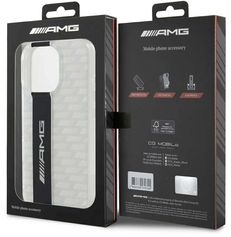 AMG Carbon Pattern Apple iPhone 16 Pro Max dėklas telefonui baltos spalvos