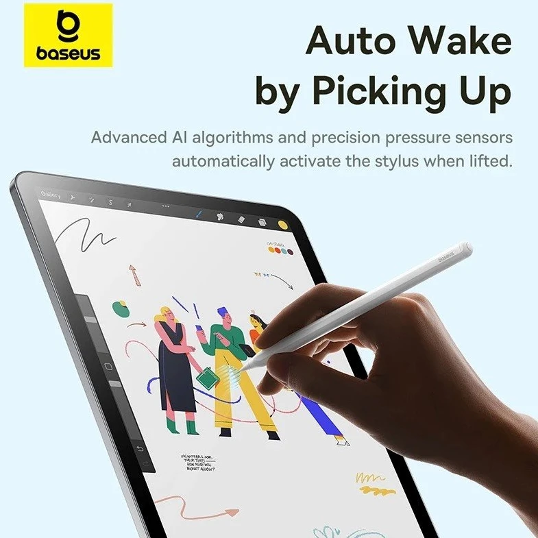 Baseus „Smooth Writing 3 Active Stylus“ belaidžiu būdu įkraunamas rašiklis – baltas