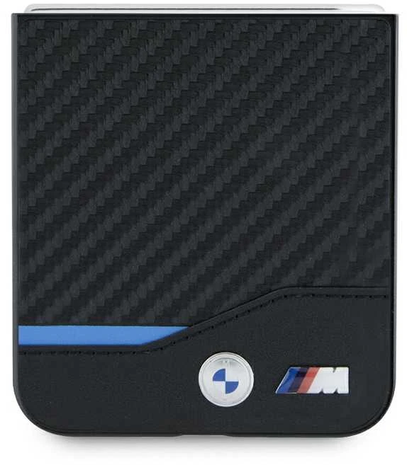 BMW BMHCZF622NBCK Z Flip6 F741 juodos spalvos kietas dėklas Carbon Mėlyna Line