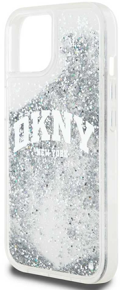 Apple iPhone 13 / 14 / 15 DKNY dėklas Liquid Glitter Big Logo (DKHCP15SLBNAET) baltos spalvos