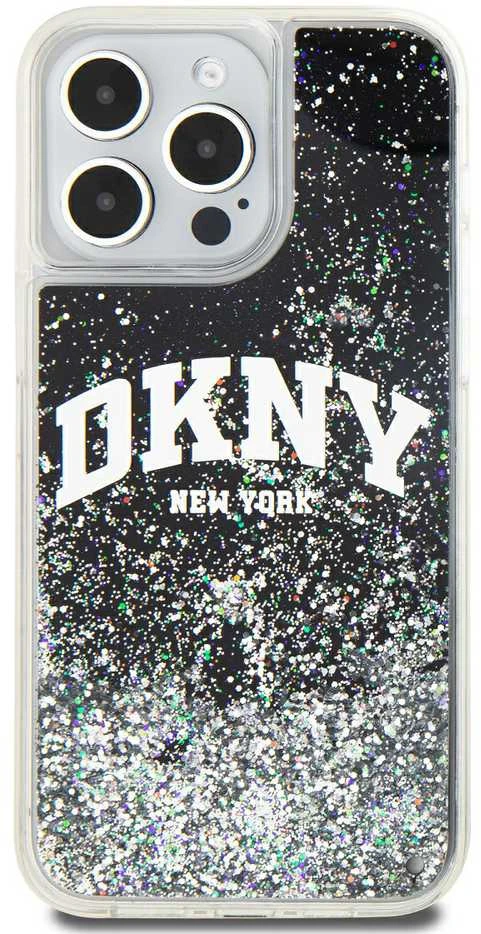 Apple iPhone 14 Pro Max DKNY dėklas Liquid Glitter Big Logo (DKHCP14XLBNAEK) juodos spalvos