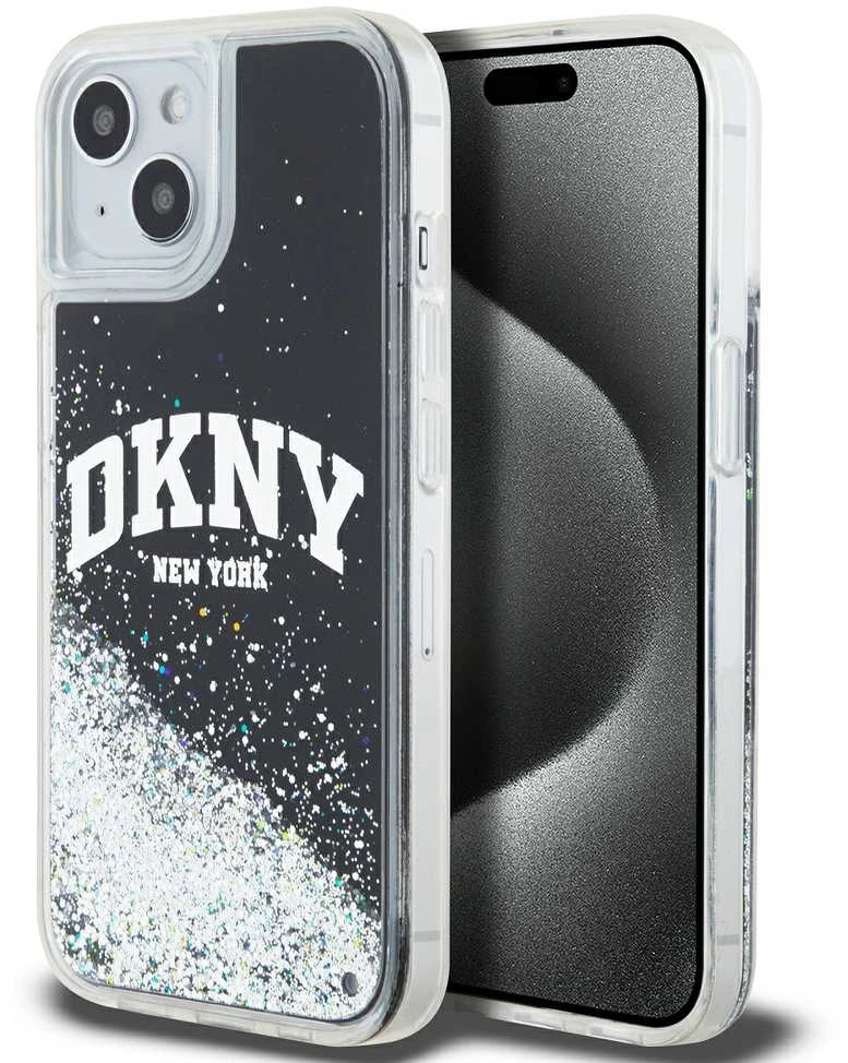 Apple iPhone 13 / 14 / 15 DKNY dėklas Liquid Glitter Big Logo (DKHCP15SLBNAEK) juodos spalvos