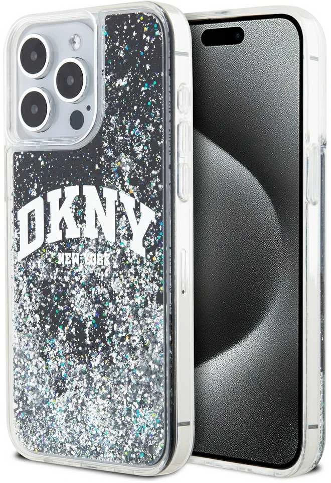 Apple iPhone 14 Pro Max DKNY dėklas Liquid Glitter Big Logo (DKHCP14XLBNAEK) juodos spalvos