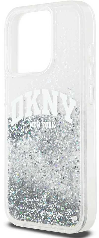 Apple iPhone 15 Pro DKNY dėklas Liquid Glitter Big Logo (DKHCP15LLBNAET) baltos spalvos