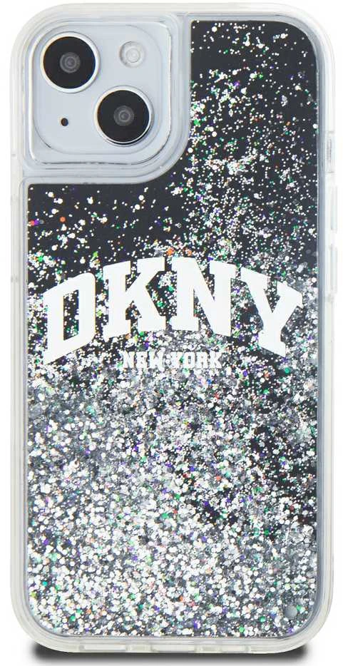 Apple iPhone 13 / 14 / 15 DKNY dėklas Liquid Glitter Big Logo (DKHCP14SLBNAEK) juodos spalvos