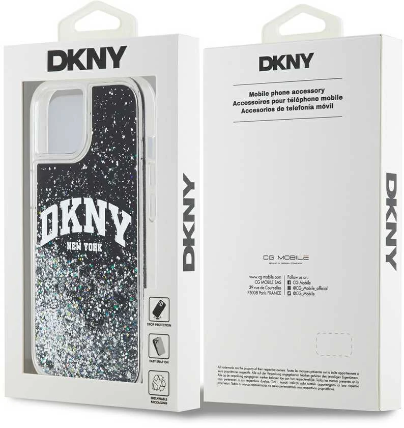 Apple iPhone 11 DKNY dėklas Liquid Glitter Big Logo (DKHCN61LBNAEK) juodos spalvos