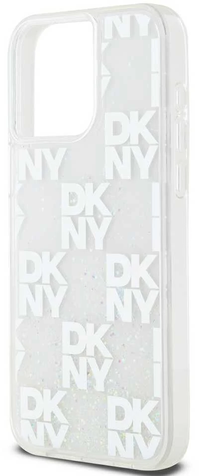 Apple iPhone 15 Pro Max DKNY dėklas Liquid Glitter Big Logo (DKHCP15XLCPEPT) baltos spalvos