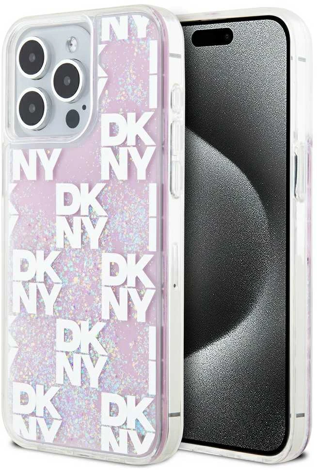 Apple iPhone 15 Pro Max DKNY dėklas Liquid Glitter Big Logo (DKHCP15XLCPEPP) rožinės spalvos