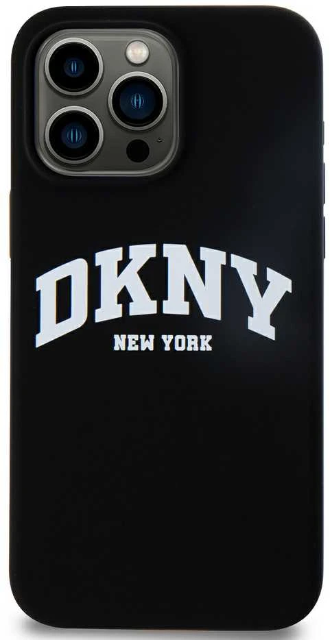 Apple iPhone 12 / 12 Pro DKNY dėklas Liquid Silicone Baltas Printed Logo MagSafe (DKHMP12MSNYACH) juodos spalvos