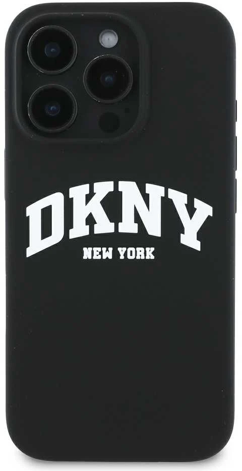 Apple iPhone 16 Pro Max DKNY Silicone Baltas Printed Logo MagSafe (DKHMP16XSNYACH) dėklas telefonui juodos spalvos