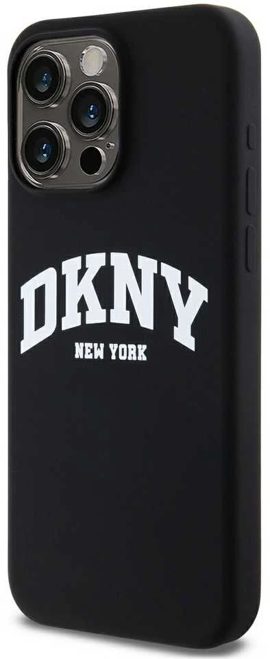 Apple iPhone 12 / 12 Pro DKNY dėklas Liquid Silicone Baltas Printed Logo MagSafe (DKHMP12MSNYACH) juodos spalvos
