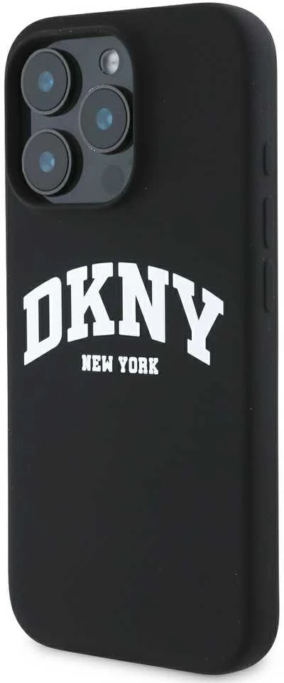 Apple iPhone 16 Pro Max DKNY Silicone Baltas Printed Logo MagSafe (DKHMP16XSNYACH) dėklas telefonui juodos spalvos