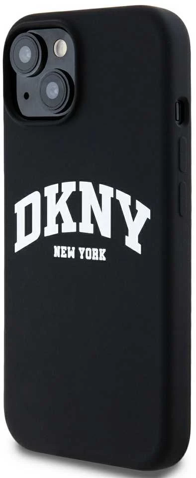 Apple iPhone 11 DKNY dėklas Liquid Silicone Baltas Printed Logo MagSafe (DKHMN61SNYACH) juodos spalvos