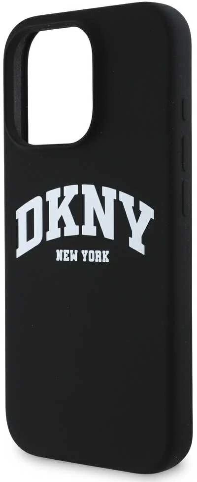 Apple iPhone 16 Pro Max DKNY Silicone Baltas Printed Logo MagSafe (DKHMP16XSNYACH) dėklas telefonui juodos spalvos