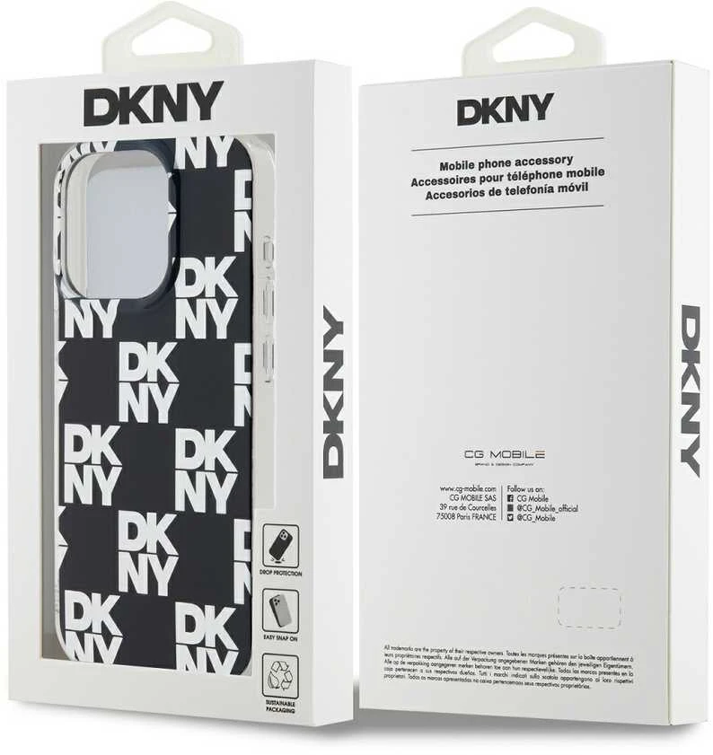Apple iPhone 15 Pro Max DKNY dėklas IML Checkered Mono Pattern (DKHCP15XHDLCEK) juodos spalvos