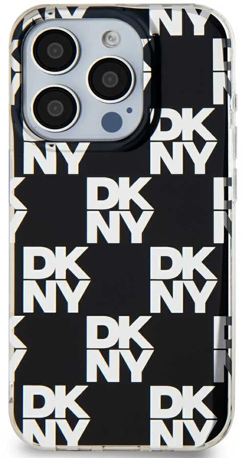 Apple iPhone 15 Pro DKNY dėklas IML Checkered Mono Pattern (DKHCP15LHDLCEK) juodos spalvos