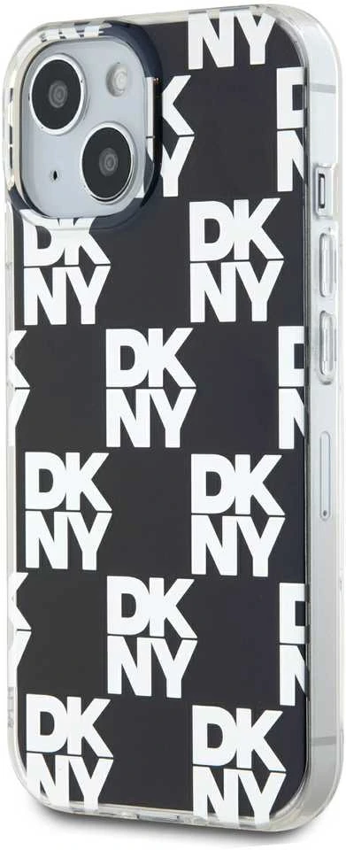 DKNY DKHCP15SHDLCEK Apple iPhone 15 14 13 6.1 inch juodos spalvos kietas dėklas IML Checkered Mono Pattern
