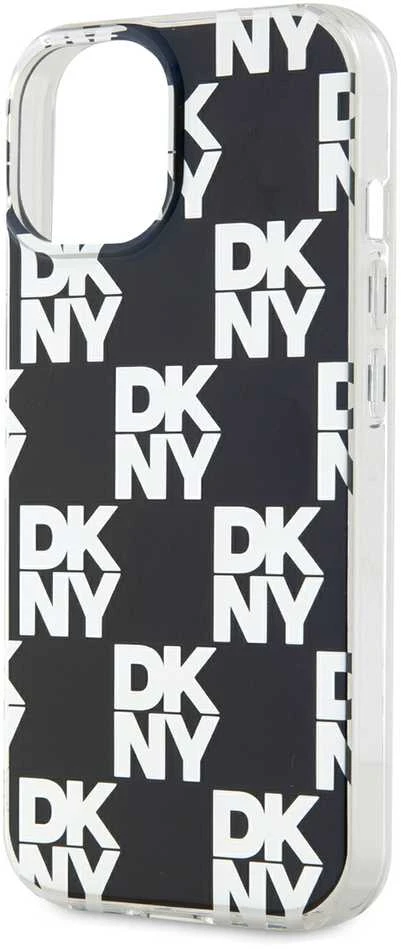 DKNY DKHCP15SHDLCEK Apple iPhone 15 14 13 6.1 inch juodos spalvos kietas dėklas IML Checkered Mono Pattern