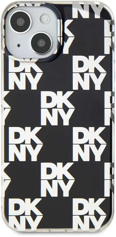 DKNY DKHCP15SHDLCEK Apple iPhone 15 14 13 6.1 inch juodos spalvos kietas dėklas IML Checkered Mono Pattern