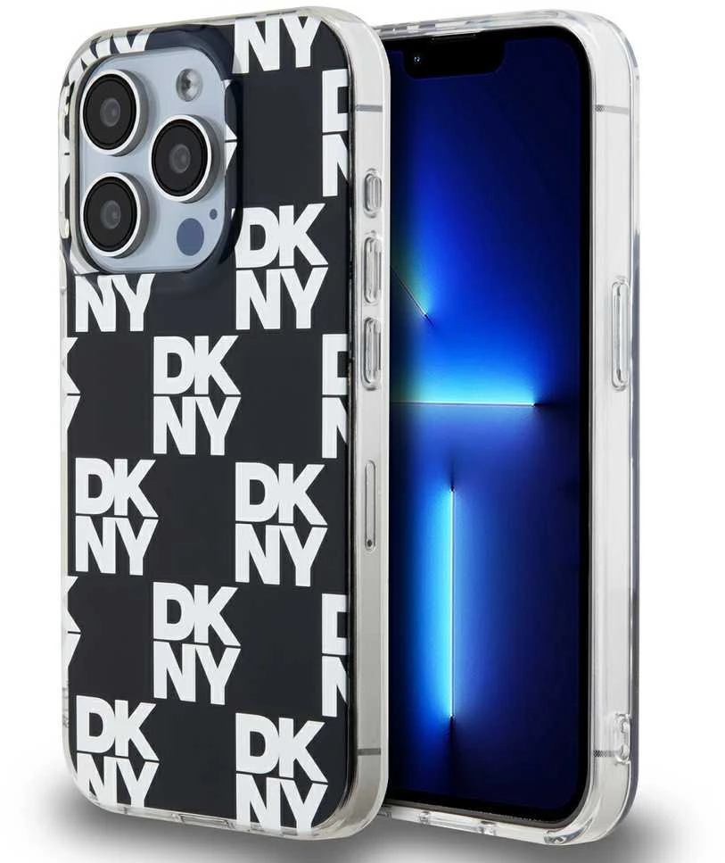 Apple iPhone 15 Pro Max DKNY dėklas IML Checkered Mono Pattern (DKHCP15XHDLCEK) juodos spalvos