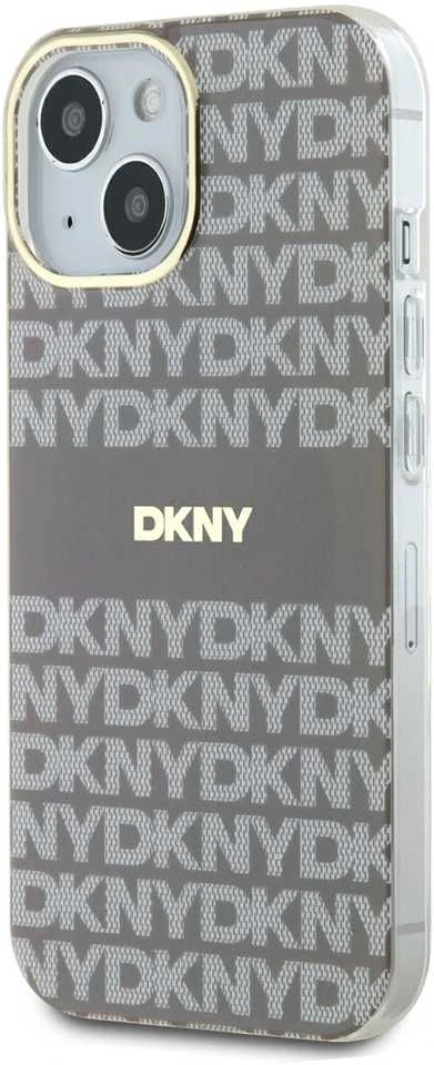 Apple iPhone 13 / 14 / 15 DKNY dėklas IML Mono & Stripe MagSafe (DKHMP15SHRHSEE) beige