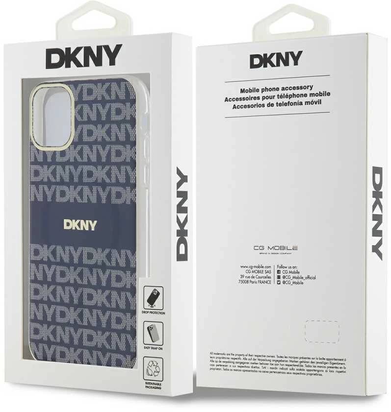 DKNY PC/TPU Repeat Pattern Tonal Stripe Magsafe dėklas telefonui Apple iPhone 11 mėlynos spalvos