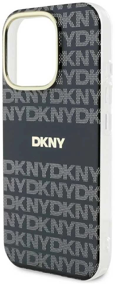 Apple iPhone 16 Pro DKNY Repeat Texture Pattern With Stripe (DKHMP16LHRHSEK) dėklas telefonui juodos spalvos