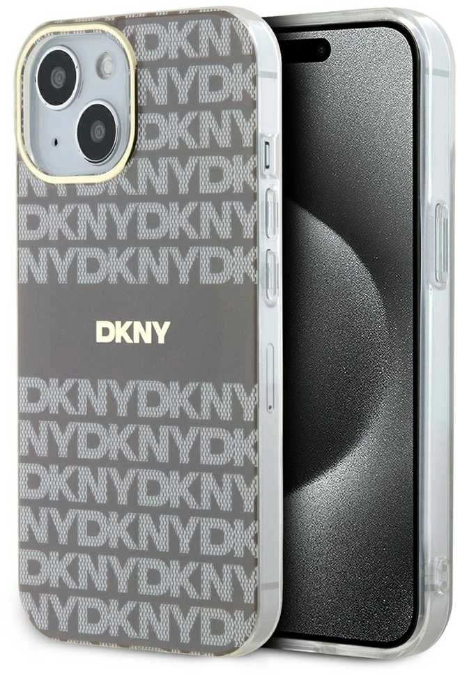 Apple iPhone 13 / 14 / 15 DKNY dėklas IML Mono & Stripe MagSafe (DKHMP15SHRHSEE) beige