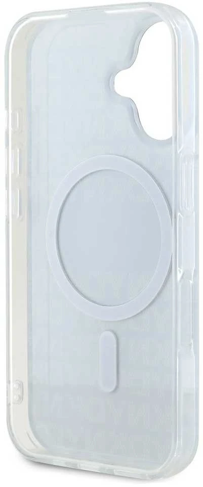 DKNY PC/TPU Repeat Pattern Tonal Stripe Magsafe Apple iPhone 16 dėklas telefonui juodos spalvos
